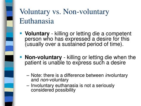 voluntary euthanasia vs involuntary